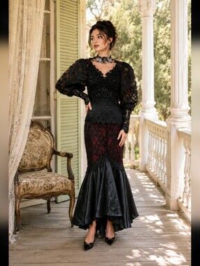 The Young Quinlan Co VTG Minneapolis ARTWEAR Edwardian COLLECTIBLE Dress XS?#CB3